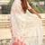 Off white oris silk thread lotus embroidery cut work saree with blouse