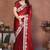 Red rangoli silk heavy thread embroidery work saree with blouse