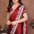 Red rangoli silk heavy thread embroidery work saree with blouse