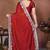 Red rangoli silk heavy thread embroidery work saree with blouse