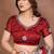 Red rangoli silk heavy thread embroidery work saree with blouse