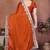 Orange rangoli silk heavy thread embroidery work saree with blouse