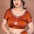 Orange rangoli silk heavy thread embroidery work saree with blouse