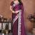 Purple rangoli silk heavy thread embroidery work saree with blouse