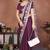 Purple rangoli silk heavy thread embroidery work saree with blouse