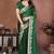 Green rangoli silk heavy thread embroidery work saree with blouse