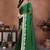 Green rangoli silk heavy thread embroidery work saree with blouse