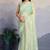 Pista green fancy heavy thread embroidery with sequins work saree with blouse
