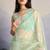 Pista green fancy heavy thread embroidery with sequins work saree with blouse