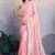 Pink fancy heavy thread embroidery with sequins work saree with blouse