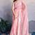 Pink fancy heavy thread embroidery with sequins work saree with blouse