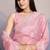 Pink fancy heavy thread embroidery with sequins work saree with blouse