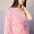 Pink fancy heavy thread embroidery with sequins work saree with blouse