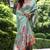 pista green tussar silk blend floral printed saree with blouse