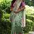 Light green tussar silk floral printed saree with blouse