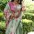 Light green tussar silk floral printed saree with blouse