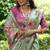 Light green tussar silk floral printed saree with blouse