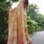 Light yellow tussar silk floral printed saree with blouse