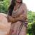 Cream tussar silk floral printed saree with blouse