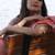Peach tussar silk floral printed saree with blouse
