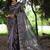 Grey tussar silk printed saree with blouse