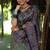 Grey tussar silk printed saree with blouse
