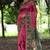 Rani pink tussar silk printed saree with blouse