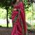 Rani pink tussar silk printed saree with blouse