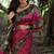 Rani pink tussar silk printed saree with blouse