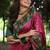 Rani pink tussar silk printed saree with blouse