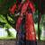 Black tussar silk printed saree with blouse