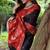 Black tussar silk printed saree with blouse