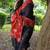 Black tussar silk printed saree with blouse