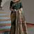 Green banarasi silk paithani woven saree with blouse