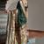 Green banarasi silk paithani woven saree with blouse