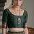 Green banarasi silk paithani woven saree with blouse