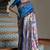 Blue banarasi silk paithani woven saree with blouse