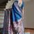 Blue banarasi silk paithani woven saree with blouse