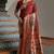 Maroon banarasi silk paithani woven saree with blouse