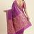 Banarasi cotton silk saree in magenta  with   zari booti   work