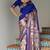 Royal blue banarasi silk paithani woven saree with blouse