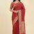 Banarasi cotton silk saree in red  with   zari booti   work
