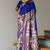 Royal blue banarasi silk paithani woven saree with blouse