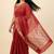 Banarasi cotton silk saree in red  with   zari booti   work