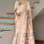 Cream banarasi silk paithani woven saree with blouse