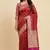 Banarasi cotton silk saree in red  with   zari booti   work