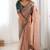 Peach banarasi crush coding with sequins embroidery work saree with blouse