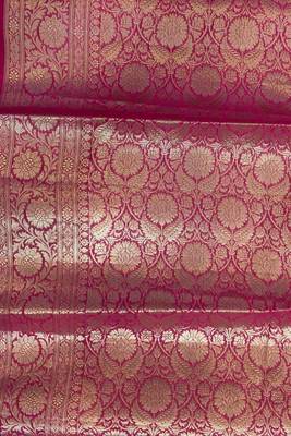 Banarasi cotton silk saree in red  with   zari booti   work 5