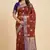 Banarasi cotton silk saree in maroon  with panboota  zari work