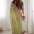 Light green banarasi crush coding with sequins embroidery work saree with blouse